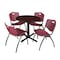 Cain Cain Round Table & Chair Set, Wood, Metal, Plastic Top, Mahogany TB30RNDMH47BY - alternate 1